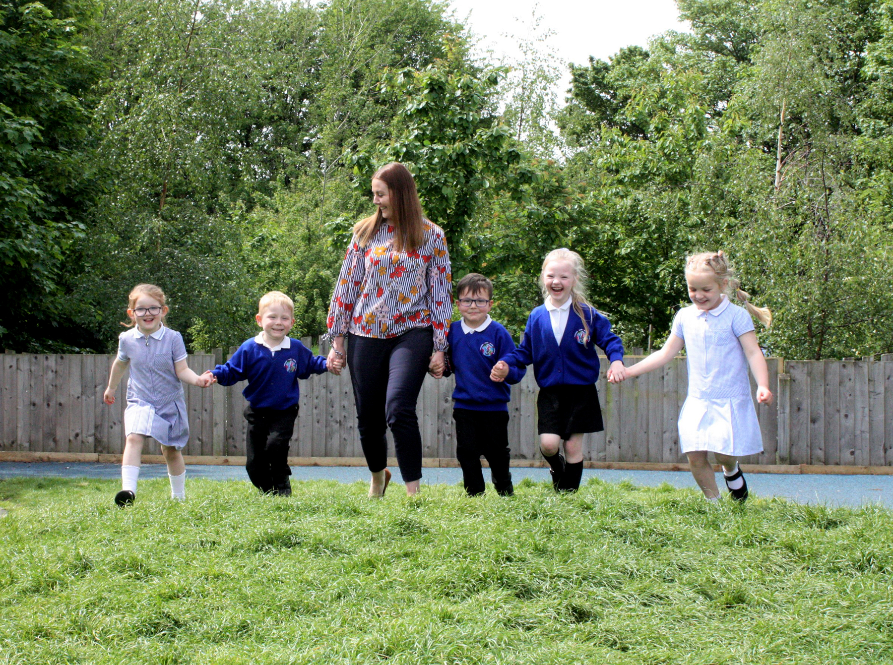 South Parade teacher and pupils